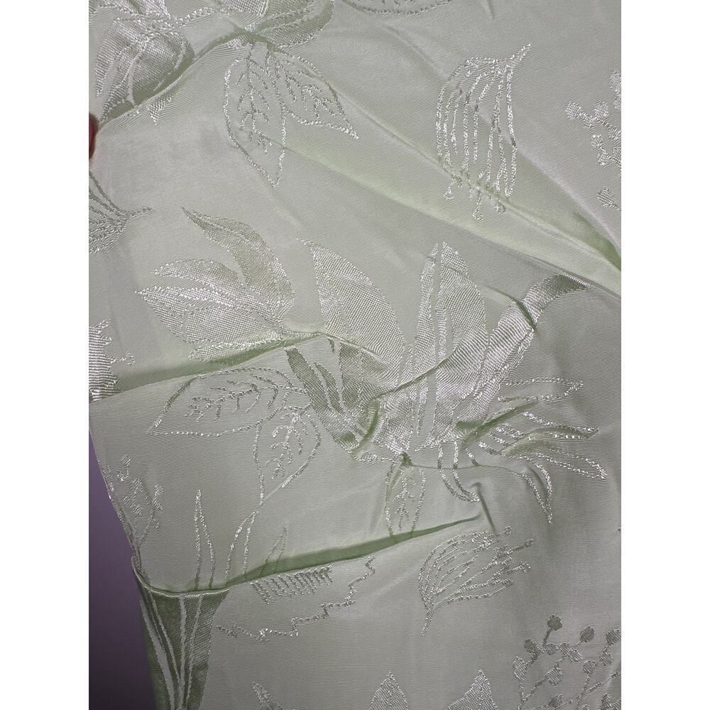 For Love & Lemons Ilana Midi Dress Green Womens Size S Satin Jacquard Side Split - Picture 5 of 10